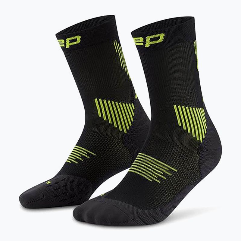Șosete compresive pentru bărbați CEP Run Mid Cut 5.0 black/lime