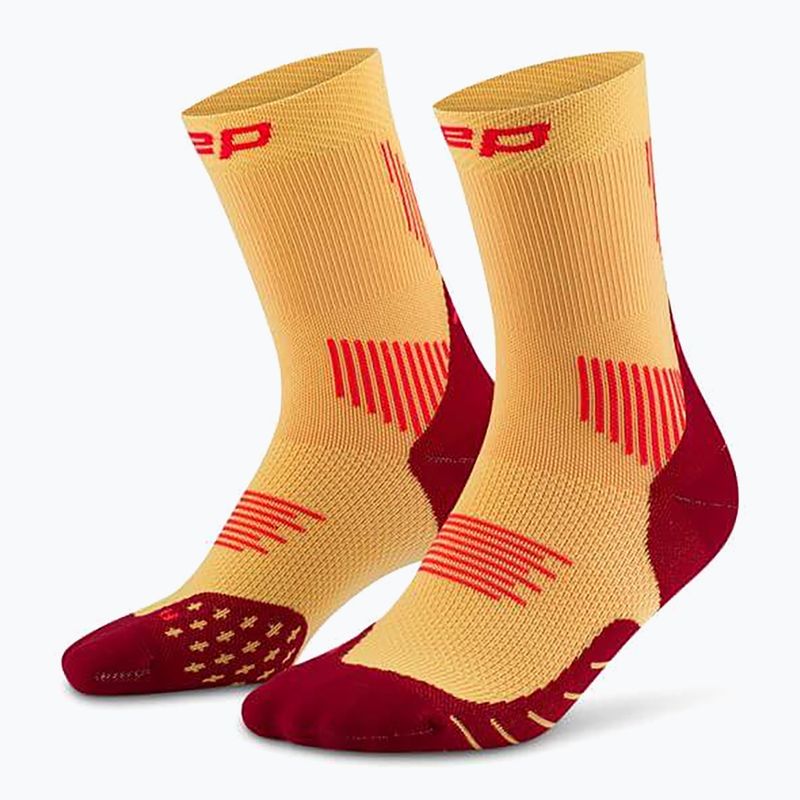 Șosete compresive pentru bărbați CEP Run Mid Cut 5.0 marigold/burgundy
