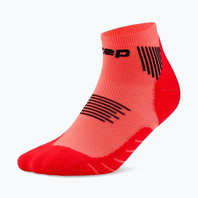 Șosete compresive pentru femei CEP Run Low Cut 5.0 neon coral 2