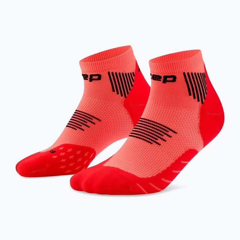 Șosete compresive pentru bărbați CEP Run Low Cut 5.0 neon coral