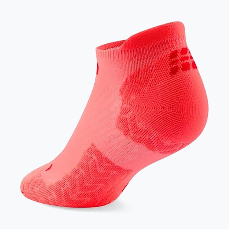 Șosete compresive pentru bărbați CEP Ultralight No Show 4.0 neon coral/red 3