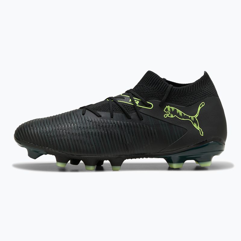Încălțăminte de fotbal pentru bărbați PUMA Future 8 Match FG/AG puma black/fizzy light/green terrain