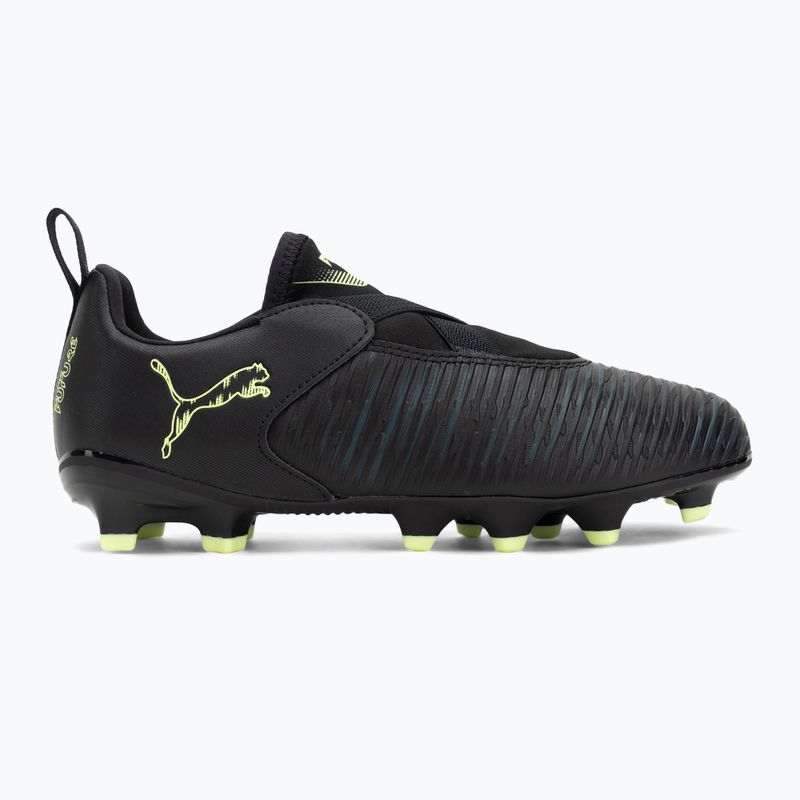 Încălțăminte de fotbal pentru copii PUMA Future 8 Match LL FG/AG Jr puma black/fizzy light/green terrain 2