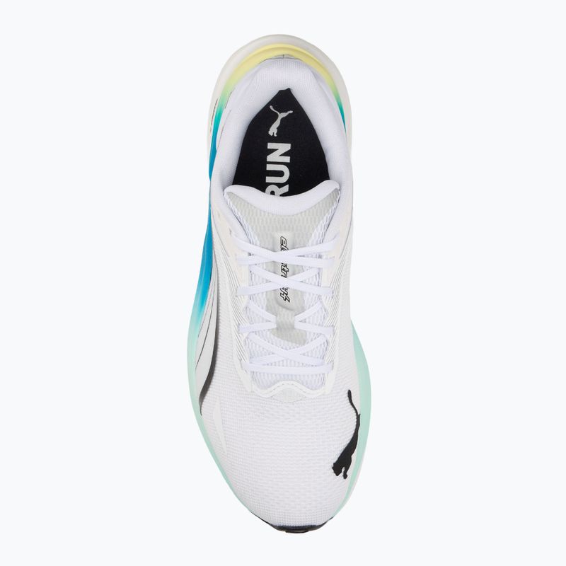 Pantofi de alergare bărbați PUMA Electrify Nitro 4 puma white/mint melt/speed blue 5