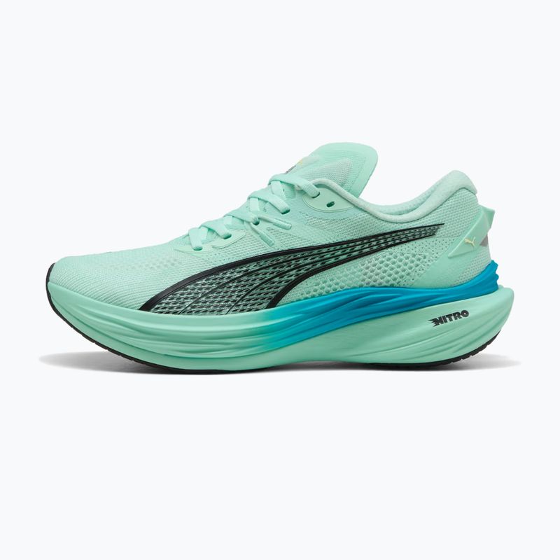 Pantofi de alergare bărbați PUMA Deviate Nitro 3 mint melt/speed blue