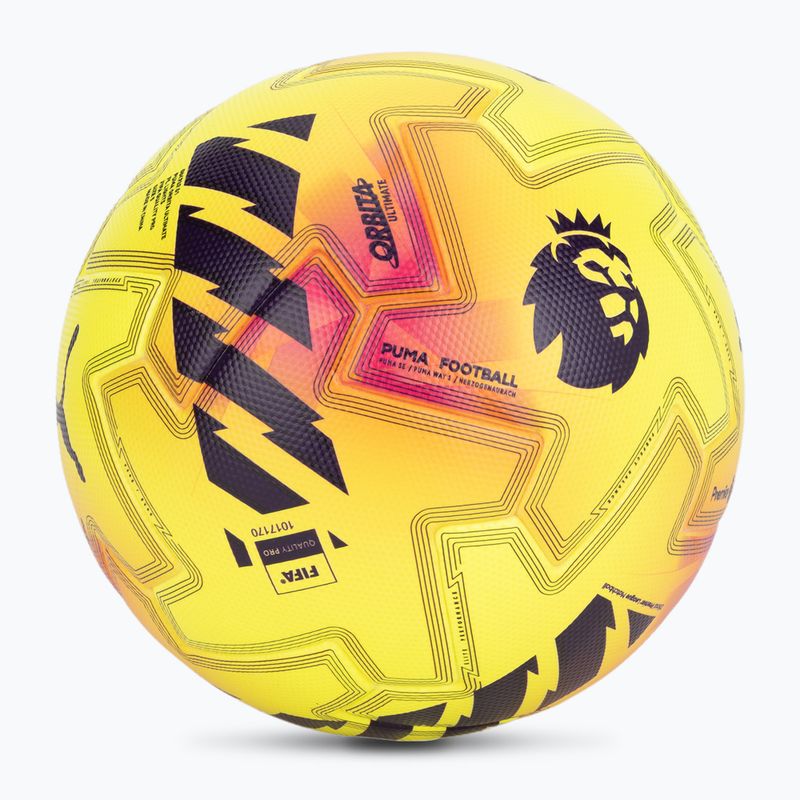 Minge de fotbal  PUMA Orbita Ultimate PL Lights FIFA Quality fluo yellow/multicolor mărime 5 2