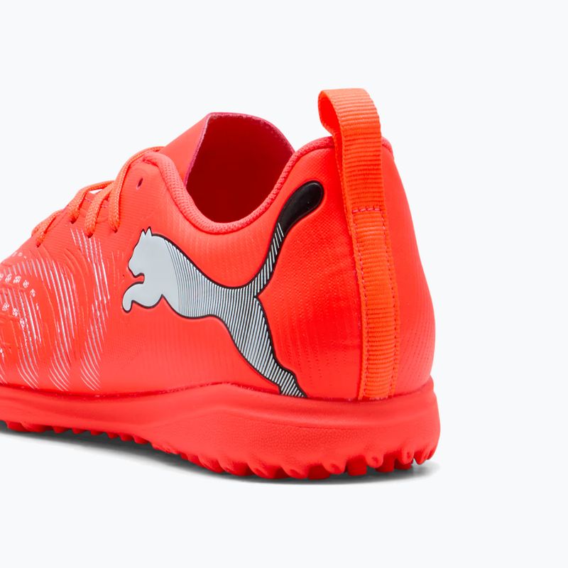 Încălțăminte de fotbal pentru copii PUMA Future 9 Play TT Jr glowing red/puma white/puma black/puma silver 8