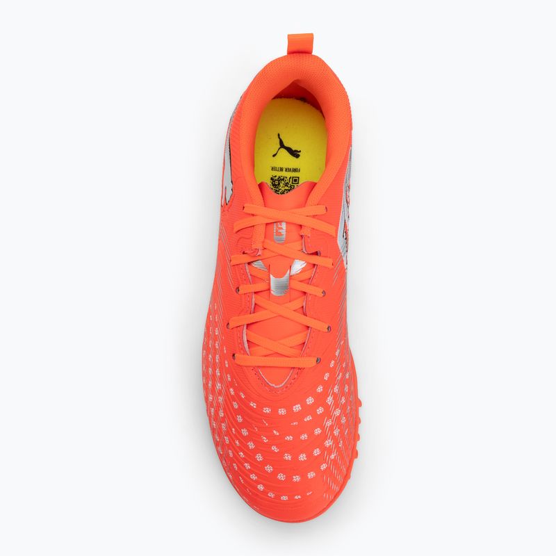 Încălțăminte de fotbal pentru copii PUMA Future 9 Play TT Jr glowing red/puma white/puma black/puma silver 5
