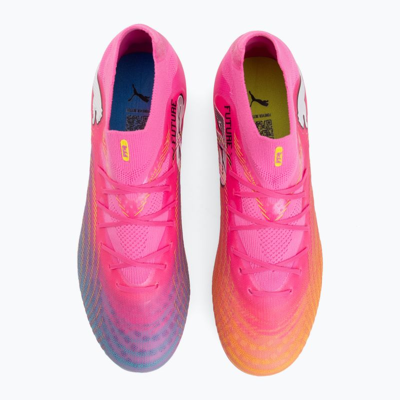 Încălțăminte de fotbal pentru copii PUMA Future 9 Pro FG/AG Jr poison pink/puma wht/sun stream/bright aqua/puma blk 5
