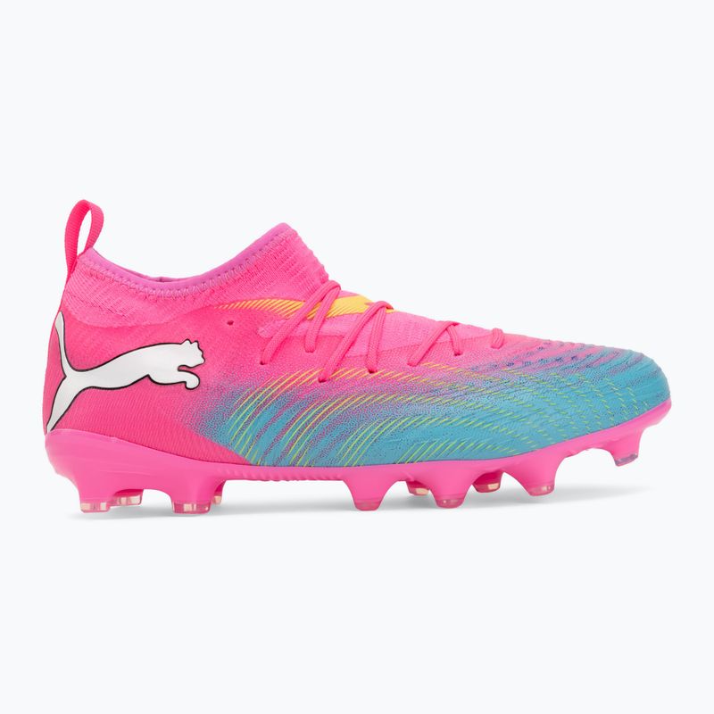 Încălțăminte de fotbal pentru copii PUMA Future 9 Match FG/AG Jr poison pink/puma white/sun stream/bright aqua/puma black 2