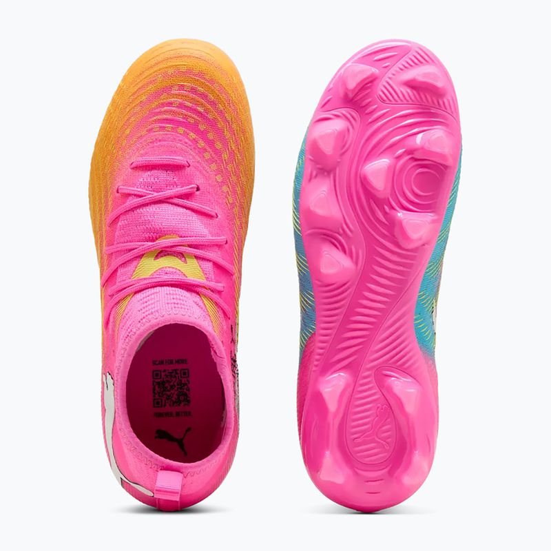 Încălțăminte de fotbal pentru copii PUMA Future 9 Match FG/AG Jr poison pink/puma white/sun stream/bright aqua/puma black 3