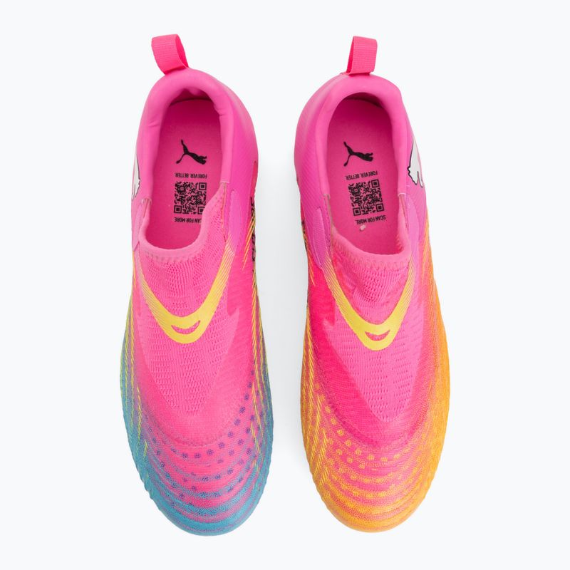 Încălțăminte de fotbal pentru copii PUMA Future 9 Match LL FG/AG Jr poison pink/puma white/sun stream/bright aqua/puma black 5