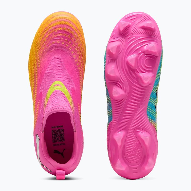 Încălțăminte de fotbal pentru copii PUMA Future 9 Match LL FG/AG Jr poison pink/puma white/sun stream/bright aqua/puma black 4