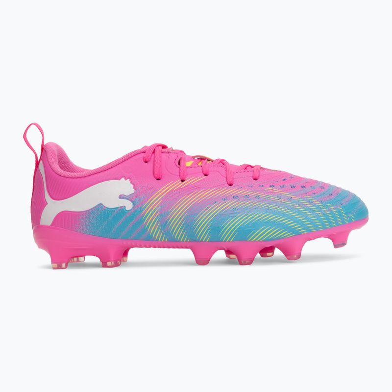 Încălțăminte de fotbal pentru copii PUMA Future 9 Play FG/AG Jr poison pink/puma white/sun stream/bright aqua/puma black 2