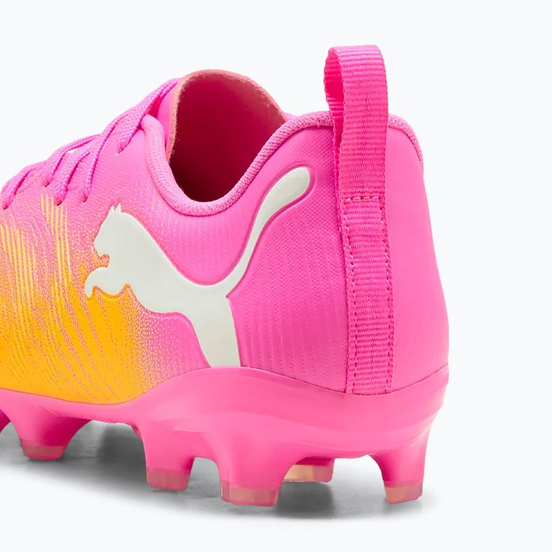 Încălțăminte de fotbal pentru copii PUMA Future 9 Play FG/AG Jr poison pink/puma white/sun stream/bright aqua/puma black 4