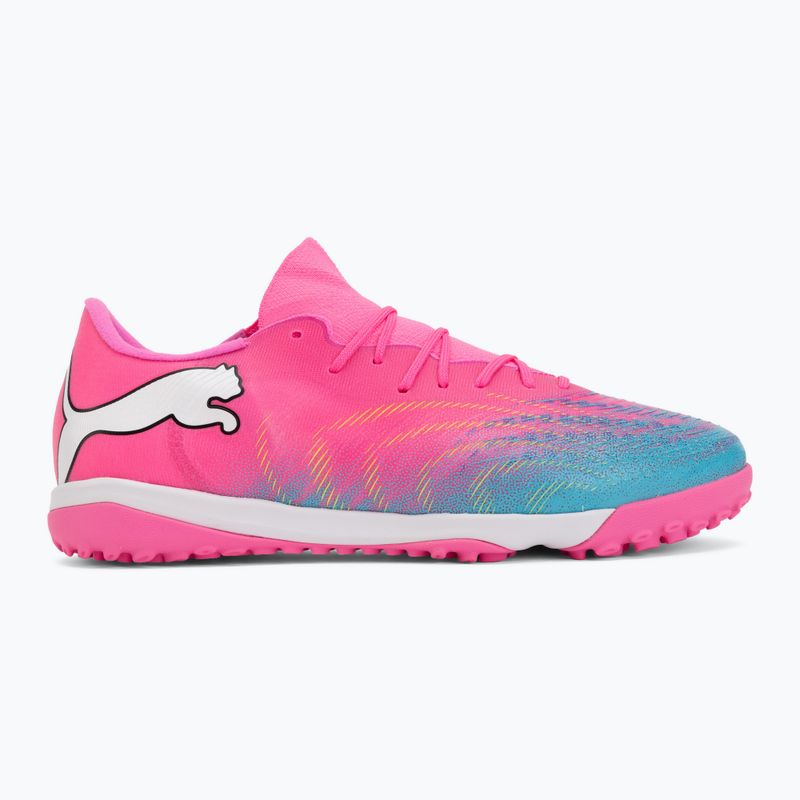 Încălțăminte de fotbal PUMA Future 9 Match Fusion TT poison pink/puma white/sun stream/bright aqua/puma black 2