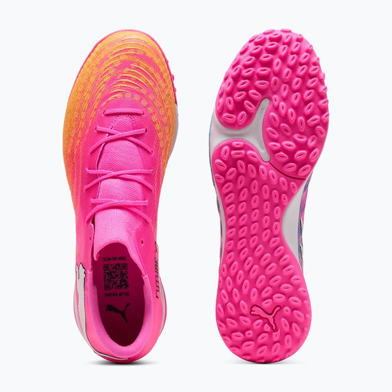 Încălțăminte de fotbal PUMA Future 9 Match Fusion TT poison pink/puma white/sun stream/bright aqua/puma black 3