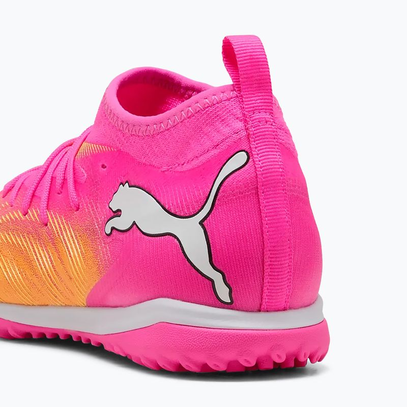 Încălțăminte de fotbal pentru copii PUMA Future 9 Match TT + Mid Jr poison pink/puma wht/sun stream/bright aqua/puma blk 4