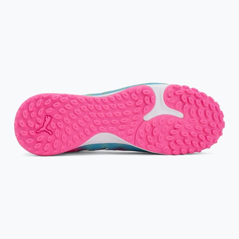 Încălțăminte de fotbal pentru copii PUMA Future 9 Match TT + Mid Jr poison pink/puma wht/sun stream/bright aqua/puma blk 4