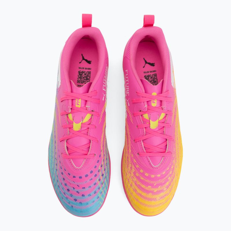 Încălțăminte de fotbal pentru copii PUMA Future 9 Play IT Jr poison pink/puma white/sun stream/bright aqua/puma black 5