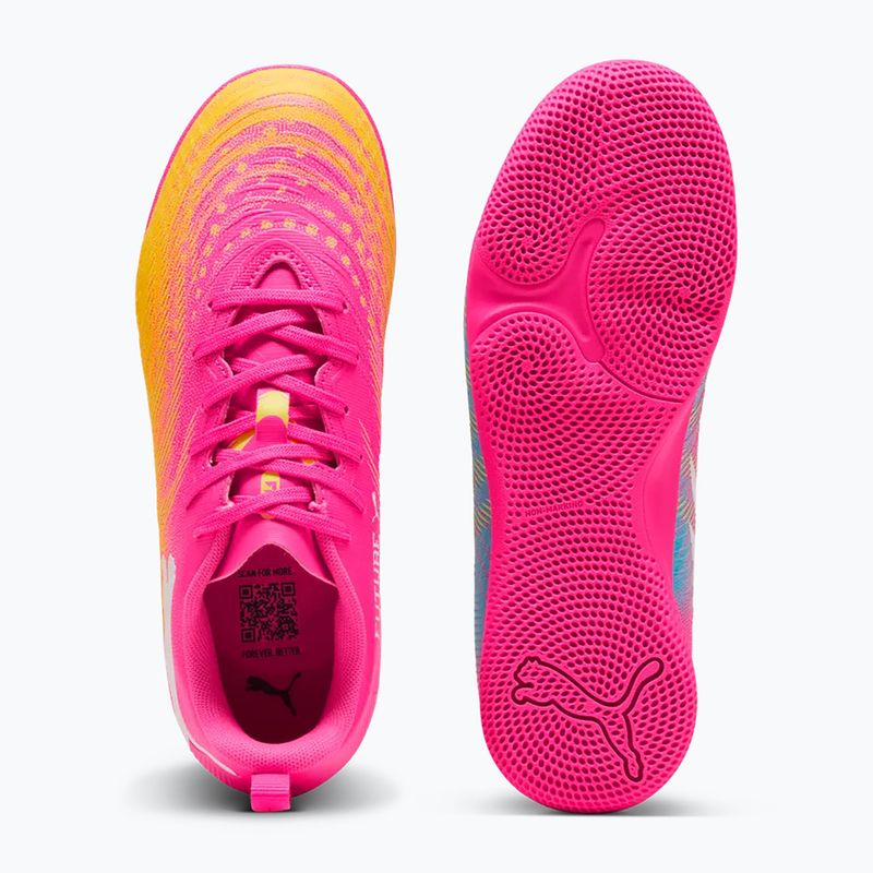 Încălțăminte de fotbal pentru copii PUMA Future 9 Play IT Jr poison pink/puma white/sun stream/bright aqua/puma black 3