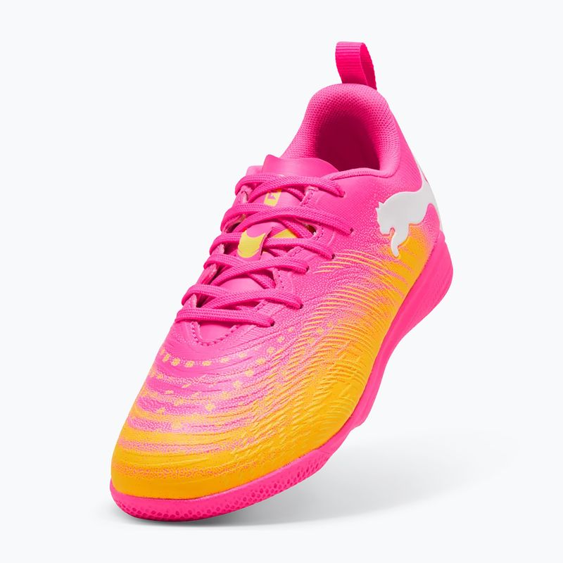 Încălțăminte de fotbal pentru copii PUMA Future 9 Play IT Jr poison pink/puma white/sun stream/bright aqua/puma black 5
