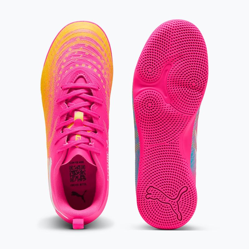 Încălțăminte de fotbal pentru copii PUMA Future 9 Play IT Jr poison pink/puma white/sun stream/bright aqua/puma black 6