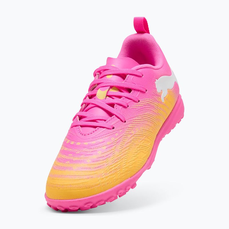 Încălțăminte de fotbal pentru copii PUMA Future 9 Play TT poison pink/puma white/sun stream/bright aqua/puma black 4
