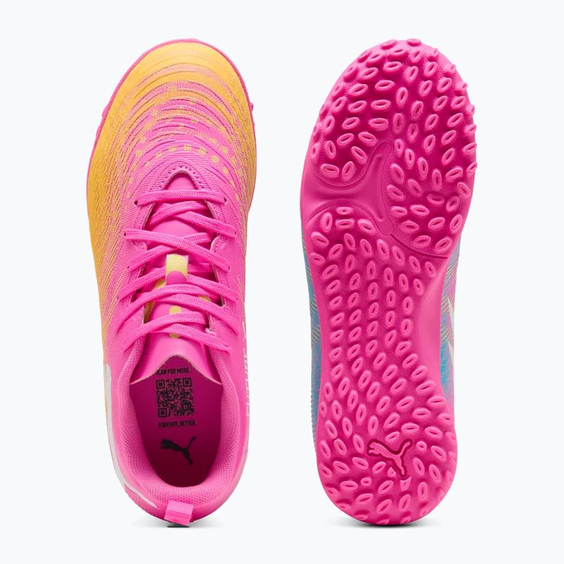 Încălțăminte de fotbal pentru copii PUMA Future 9 Play TT poison pink/puma white/sun stream/bright aqua/puma black 5