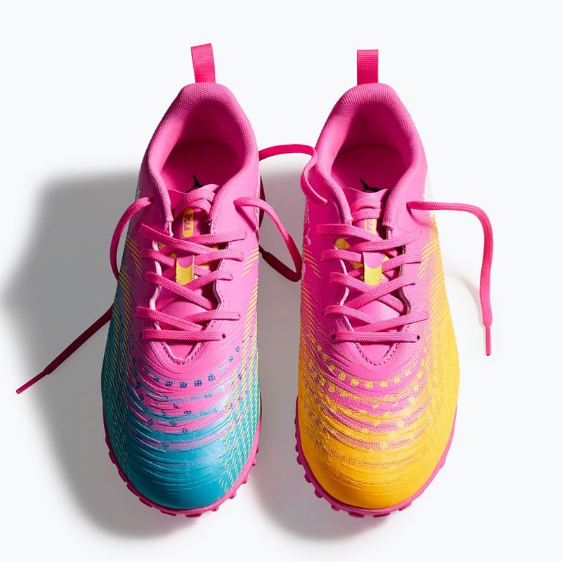Încălțăminte de fotbal pentru copii PUMA Future 9 Play TT poison pink/puma white/sun stream/bright aqua/puma black 6