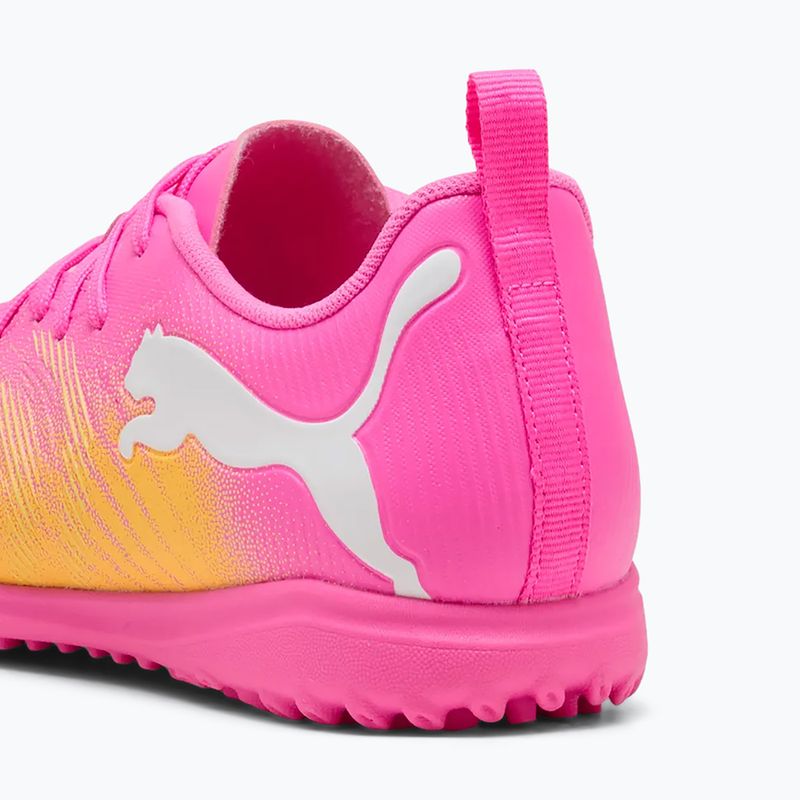 Încălțăminte de fotbal pentru copii PUMA Future 9 Play TT poison pink/puma white/sun stream/bright aqua/puma black 7