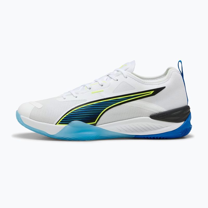 Încălțăminte de handbal PUMA Eliminate Nitro 4 Game On puma white/glowing red/ultra blue 8