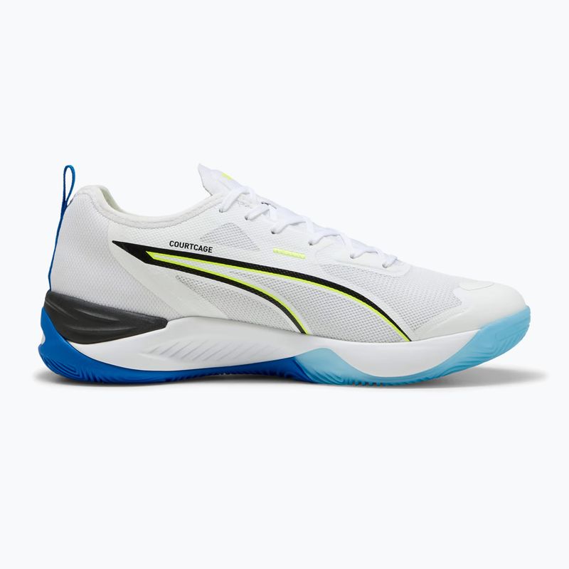 Încălțăminte de handbal PUMA Eliminate Nitro 4 Game On puma white/glowing red/ultra blue 9