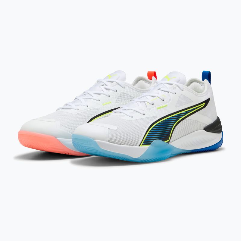 Încălțăminte de handbal PUMA Eliminate Nitro 4 Game On puma white/glowing red/ultra blue 11
