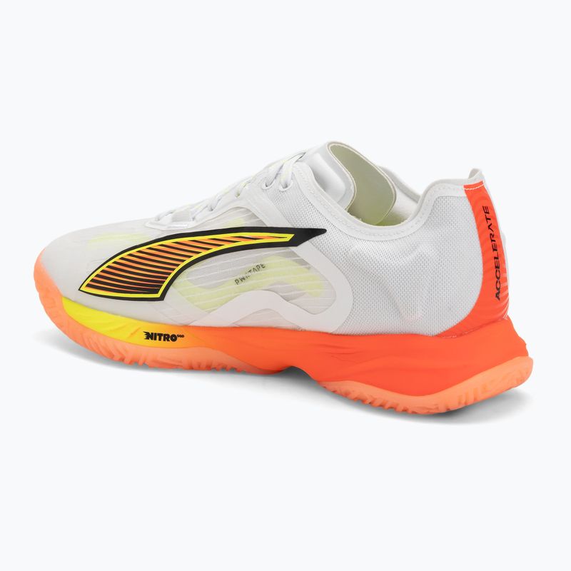 Încălțăminte de handbal PUMA Accelerate Nitro SQD 4 Game On puma white/glowing red/ultra blue 3