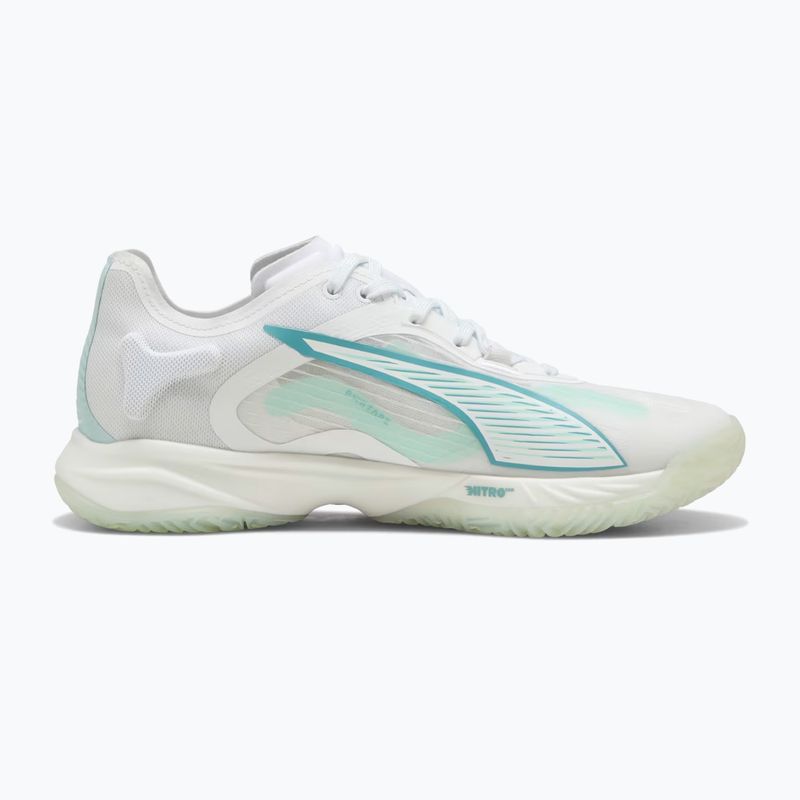 Încălțăminte de handbal pentru femei PUMA Accelerate Nitro SQD 4 Game On puma white/baltic sea blue/fresh water 9