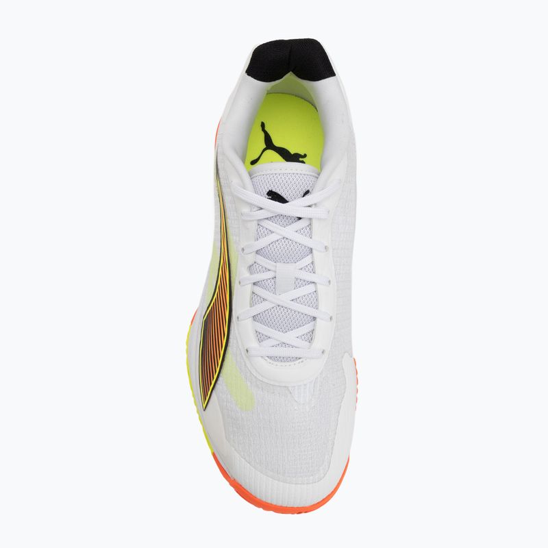 Încălțăminte de handbal PUMA Accelerate Turbo 4 Game On puma white/glowing red/ultra blue 5