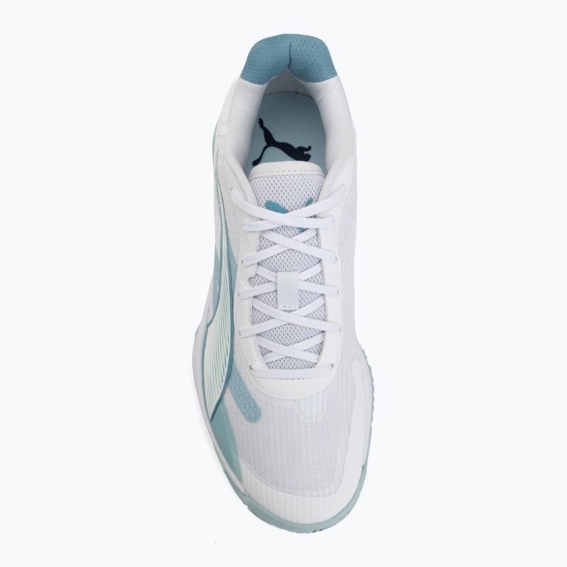 Încălțăminte de handbal PUMA Accelerate Pro 4 Game On puma white/baltic sea blue/fresh water 5