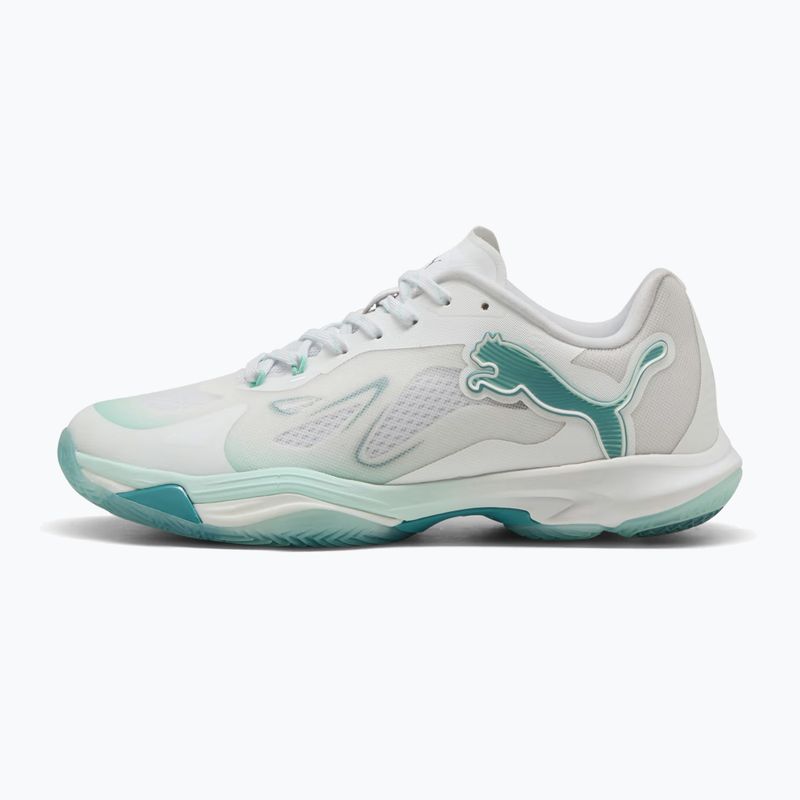 Încălțăminte de handbal pentru femei PUMA Vantage Nitro Game On puma white/baltic blue/fresh water 8