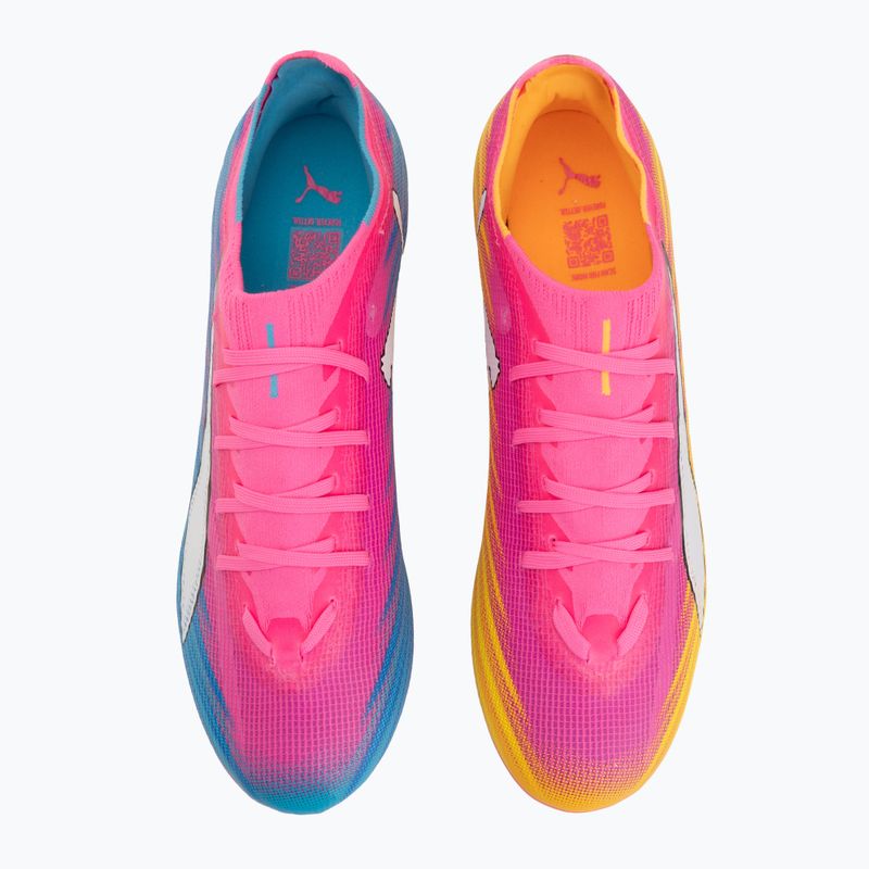 Încălțăminte de fotbal PUMA Ultra 6 Match FG/AG poison pink/puma white/sun stream/bright aqua/puma black 5
