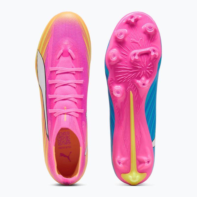 Încălțăminte de fotbal PUMA Ultra 6 Match FG/AG poison pink/puma white/sun stream/bright aqua/puma black 5