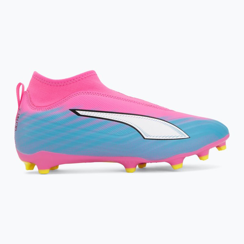 Încălțăminte de fotbal pentru copii PUMA Ultra 6 Match+ LL FG/AG Jr poison pink/puma white/sun stream/bright aqua/puma black 2