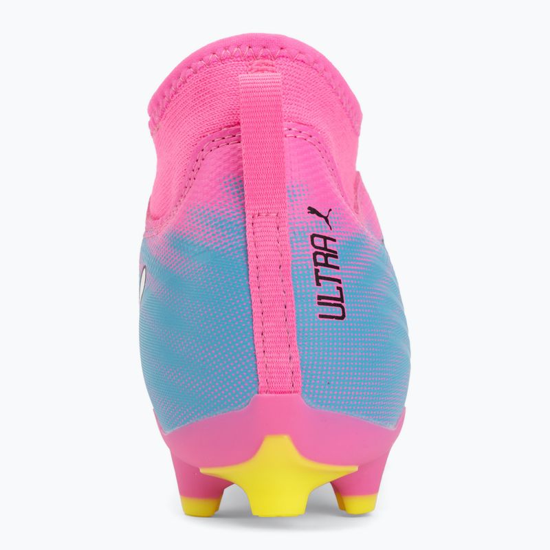 Încălțăminte de fotbal pentru copii PUMA Ultra 6 Match+ LL FG/AG Jr poison pink/puma white/sun stream/bright aqua/puma black 6