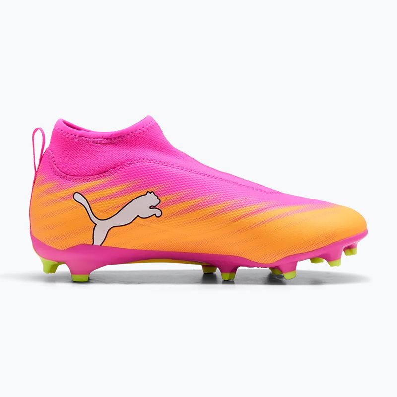 Încălțăminte de fotbal pentru copii PUMA Ultra 6 Match+ LL FG/AG Jr poison pink/puma white/sun stream/bright aqua/puma black 2