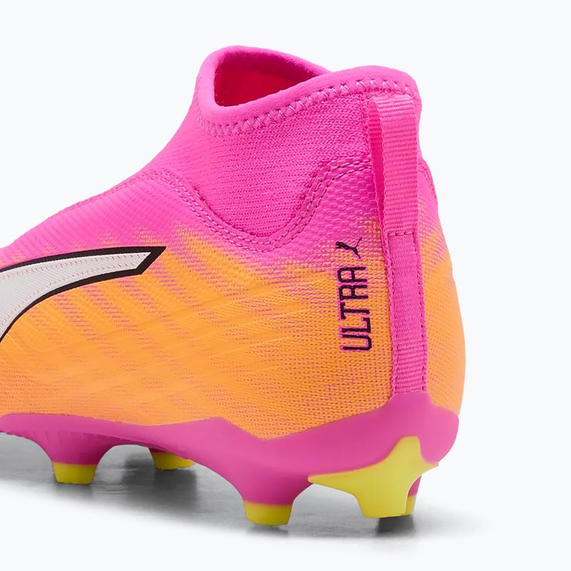 Încălțăminte de fotbal pentru copii PUMA Ultra 6 Match+ LL FG/AG Jr poison pink/puma white/sun stream/bright aqua/puma black 6