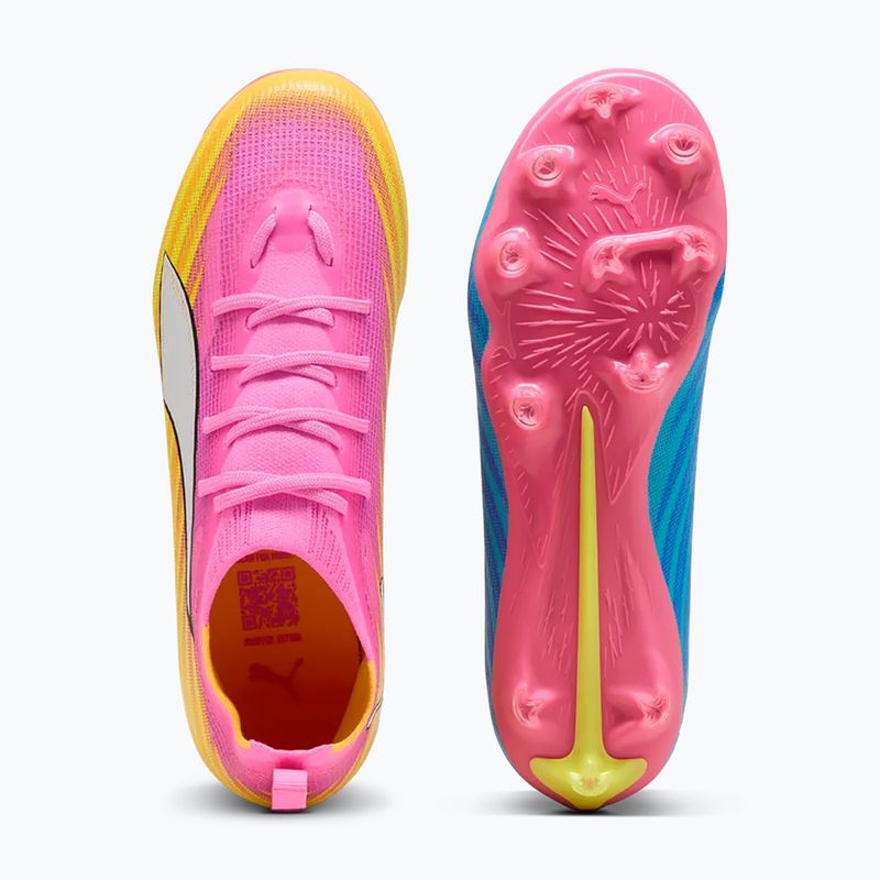 Încălțăminte de fotbal pentru copii PUMA Ultra 6 Pro Jr FG/AG poison pink/puma white/sunstream/bright aqua/puma black 3