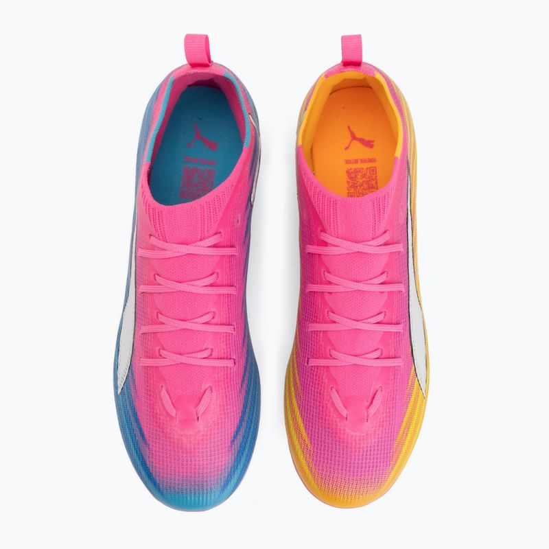 Încălțăminte de fotbal pentru copii PUMA Ultra 6 Pro Jr FG/AG poison pink/puma white/sunstream/bright aqua/puma black 5