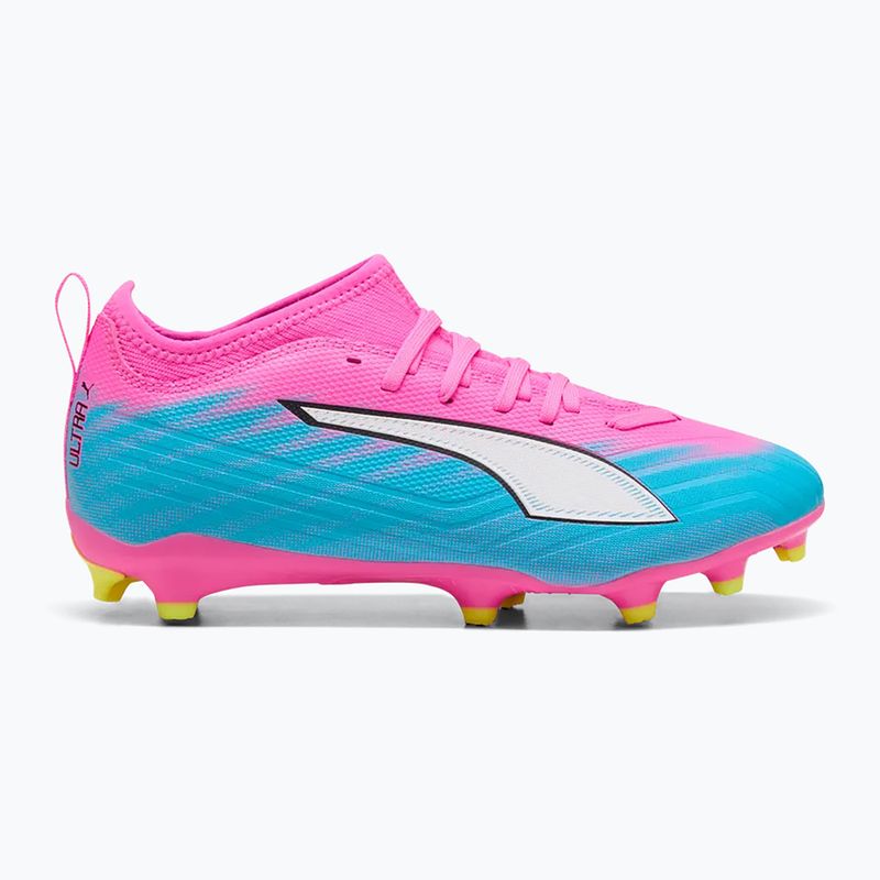 Încălțăminte de fotbal pentru copii PUMA Ultra 6 Match FG/AG Jr poison pink/puma white/sun stream/bright aqua/puma black 3