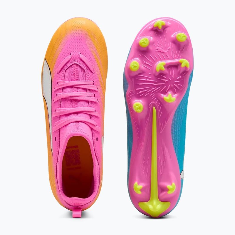 Încălțăminte de fotbal pentru copii PUMA Ultra 6 Match FG/AG Jr poison pink/puma white/sun stream/bright aqua/puma black 5
