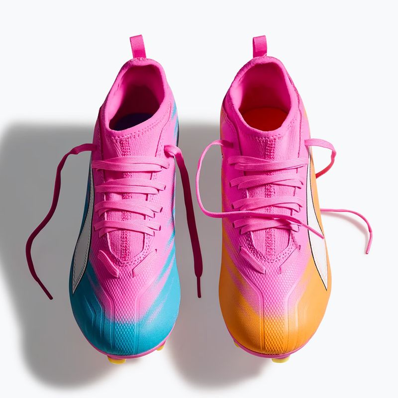 Încălțăminte de fotbal pentru copii PUMA Ultra 6 Match FG/AG Jr poison pink/puma white/sun stream/bright aqua/puma black 6